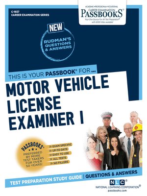 cover image of Motor Vehicle License Examiner I